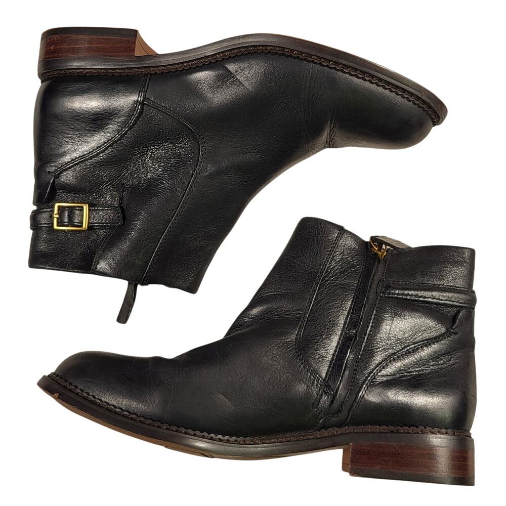 Franco Sarto Hansa ankle booties in black leather size 8 M
